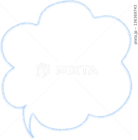 水色の雲のような吹き出しアイコン 細ラインタイプ 水色の雲のような吹き出しアイコン 細ラインタイプ 136369743