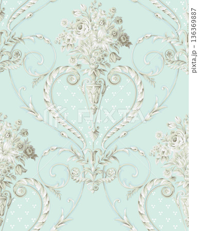 Elegant Floral Paisley Damask Geometric Stripe Ornate Pastel Wallpaper Patterns 136369887