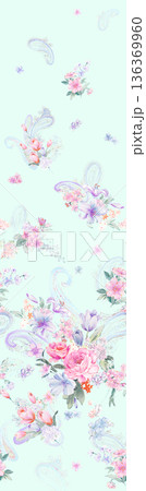 Elegant Floral Paisley Damask Geometric Stripe Ornate Pastel Wallpaper Patterns 136369960