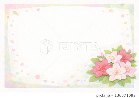 フレーム素材　花　アザレア 136371098