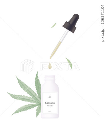 Product mockup template design, dropper dropping oil decorated with cannabis leaves Product mockup template design, dropper dropping oil decorated with cannabis leaves 136371104
