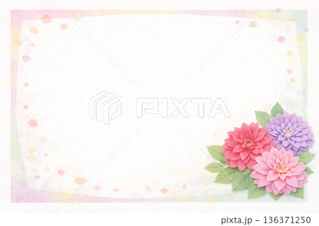 フレーム素材　花　ダリア 136371250