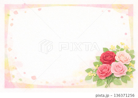 フレーム素材　花　バラ　ローズ 136371256