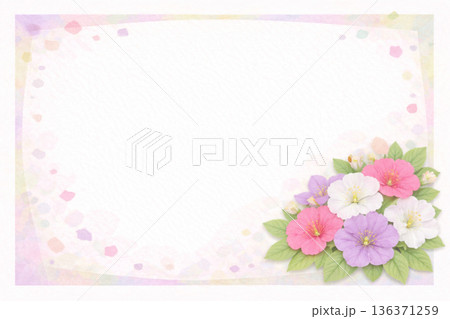 フレーム素材　花　ペチュニア 136371259