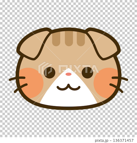 かわいいスコティッシュフォールドの顔アイコン 136371457