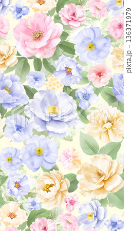 Delicate Pastel Floral Bear Bunny Panda Fruit Bird Kawaii Phone Wallpapers 136371979