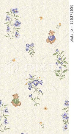Delicate Pastel Floral Bear Bunny Panda Fruit Bird Kawaii Phone Wallpapers 136372659