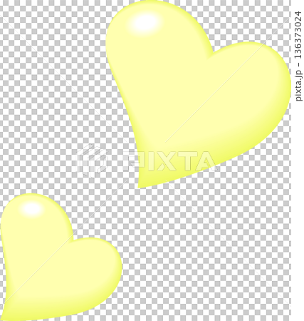 黄色いぷっくりハート 黄色いぷっくりハート 136373024
