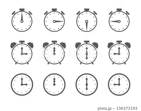 時間経過のベクターイラストセット 136373193