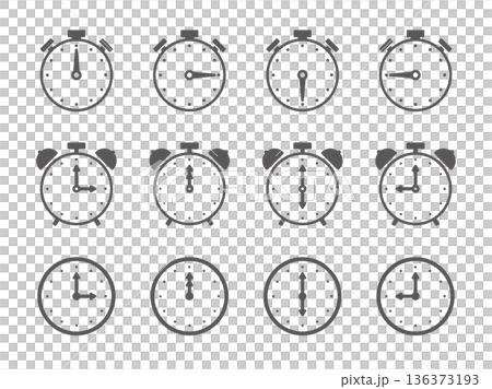 時間経過のベクターイラストセット 136373193