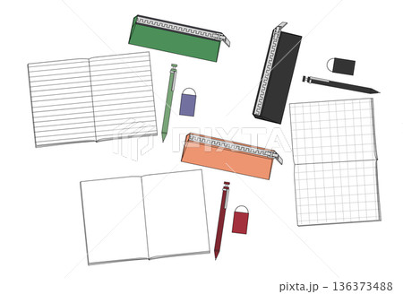 シンプルな勉強セット シンプルな勉強セット 136373488