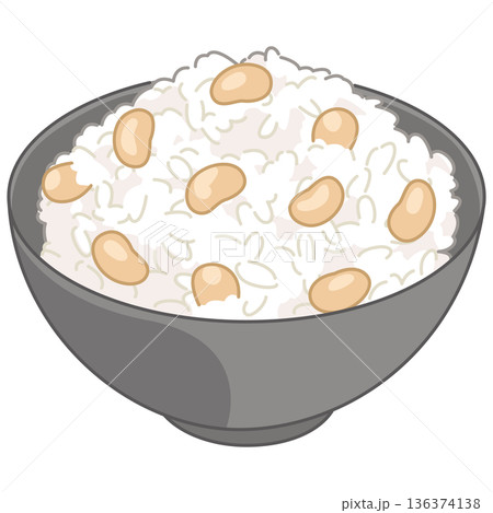 大豆の炊き込みご飯のイラスト 大豆の炊き込みご飯のイラスト 136374138