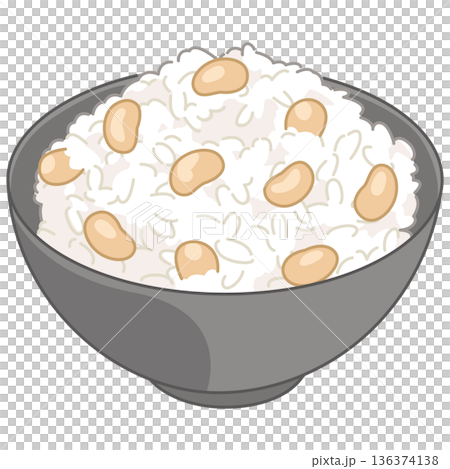 大豆の炊き込みご飯のイラスト 大豆の炊き込みご飯のイラスト 136374138