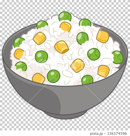 豌豆和玉米煮飯的示意圖 豌豆和玉米煮飯的示意圖 136374596