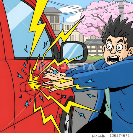 車　ドア　静電気 136374672