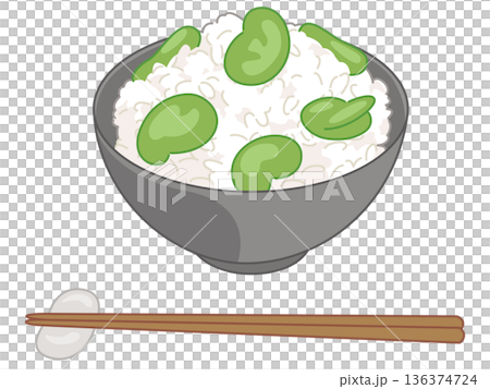 蠶豆飯示意圖（附圖筷子和筷架） 136374724