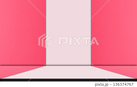 Background Pink Beige Color Scene Podium Summer Kitchen Gradient Platform Minimal Cosmetic Table Product Backdrop Mockup Room Light Wall Abstract Spring Space Beauty Template Marble Desk. 136374767