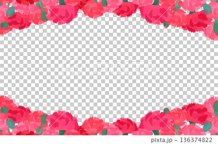 Carnation background transparent frame_top and bottom_horizontal 136374822