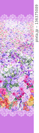 Dreamy Pastel Watercolor Floral Blossom Garden Landscape Elegant Phone Wallpapers 136375089