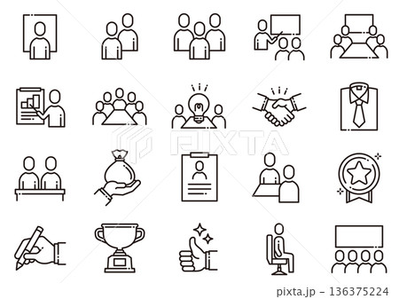 ビジネス・ヒューマンアイコン04　Business Human Icons 136375224