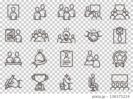 ビジネス・ヒューマンアイコン04　Business Human Icons 136375224