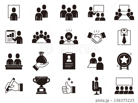 ビジネス・ヒューマンアイコン05　Business Human Icons 136375225