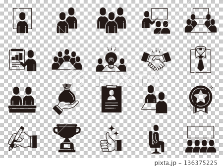ビジネス・ヒューマンアイコン05　Business Human Icons 136375225