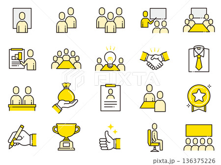 ビジネス・ヒューマンアイコン06　Business Human Icons 136375226