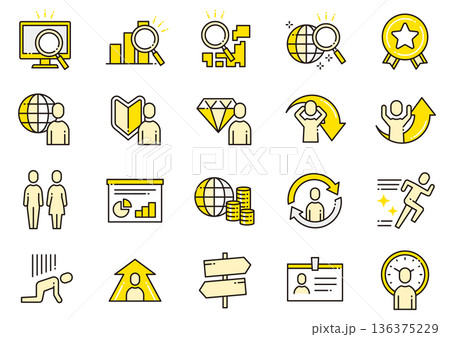 ビジネス・ヒューマンアイコン09　Business Human Icons 136375229