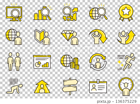 ビジネス・ヒューマンアイコン09　Business Human Icons 136375229