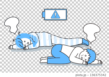 Men and women lying down exhausted with soulless faces Men and women lying down exhausted with soulless faces 136375342