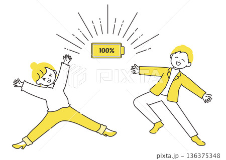 心身ともに満たされた男女のかわいいイラスト(メンタルヘルス・リフレッシュ) 心身ともに満たされた男女のかわいいイラスト(メンタルヘルス・リフレッシュ) 136375348