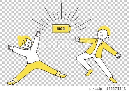 心身ともに満たされた男女のかわいいイラスト(メンタルヘルス・リフレッシュ) 心身ともに満たされた男女のかわいいイラスト(メンタルヘルス・リフレッシュ) 136375348