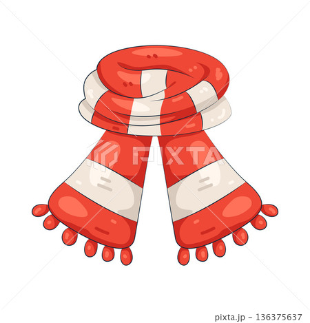 Illustration of Christmas scarf 136375637