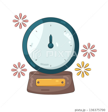 Illustration of New Year clock Illustration of New Year clock 136375700