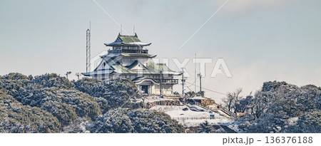 雪の小牧山城 136376188