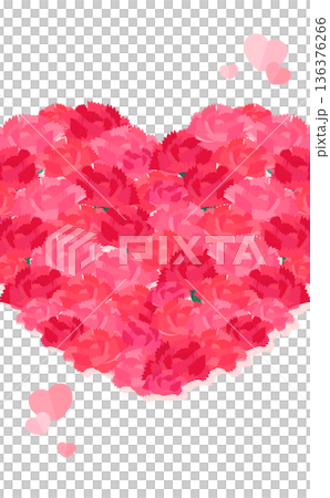 Mother's Day heart-shaped carnation transparent background_vertical Mother's Day heart-shaped carnation transparent background_vertical 136376266