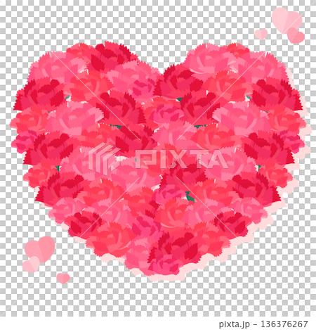 Mother's Day heart-shaped carnation transparent background_square Mother's Day heart-shaped carnation transparent background_square 136376267