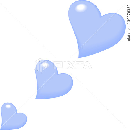 ブルーグレーぷっくりのハート 136376383