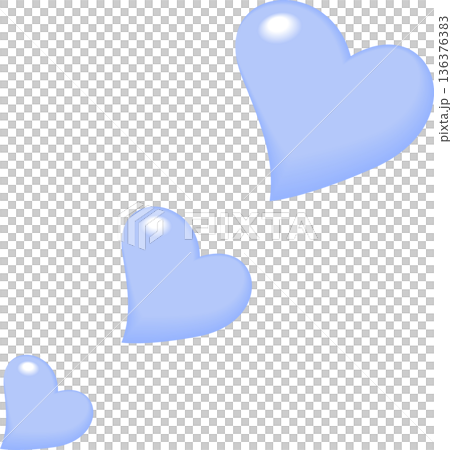 ブルーグレーぷっくりのハート 136376383