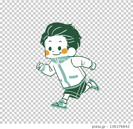 Smiling boy running - 4 colors 136376642
