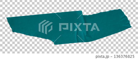 green crumpled torn tape isolated on transparent background. 136376825