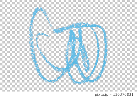 light blue pencil strokes isolated on transparent background 136376831