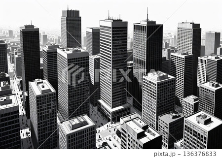 The city's business district 136376833