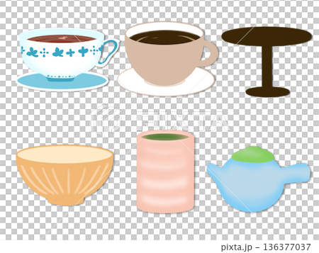 色彩繽紛的茶杯時光插畫集 136377037