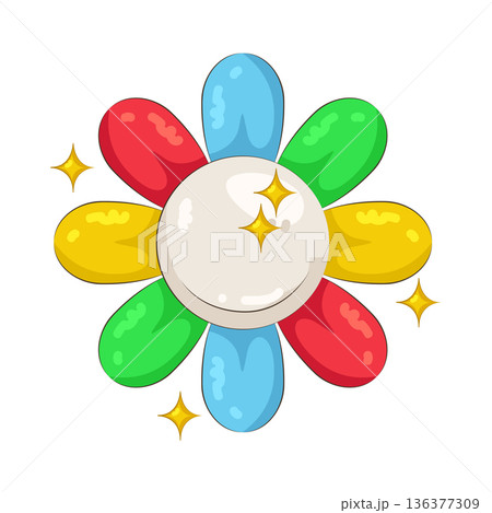 Illustration of colorful flower 136377309
