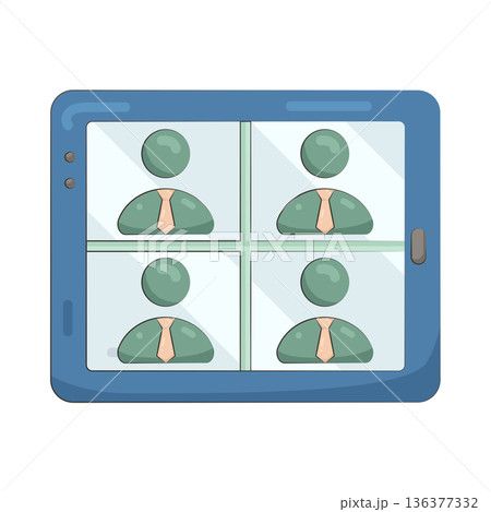 Illustration of online meeting Illustration of online meeting 136377332
