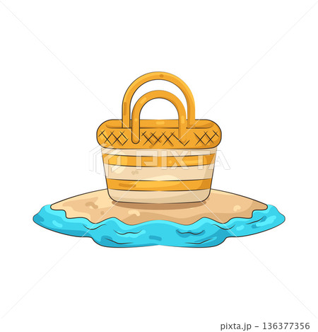 Illustration of beach bag 136377356