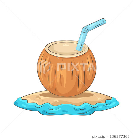 Illustration of coconut drink Illustration of coconut drink 136377363