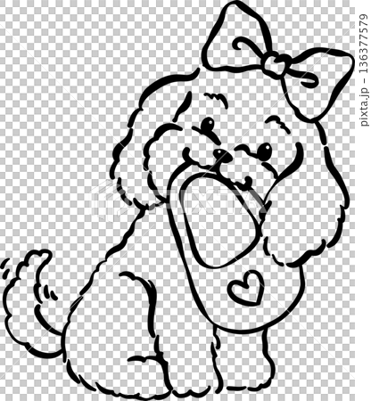 Cozy home happy cavoodle dog outline bite slipper drawn Cozy home happy cavoodle dog outline bite slipper drawn 136377579